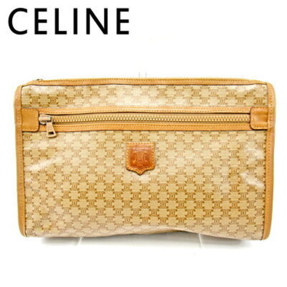 Celine Macadam clutch bag Shoulder Bag beige leather - Picture 1 of 6